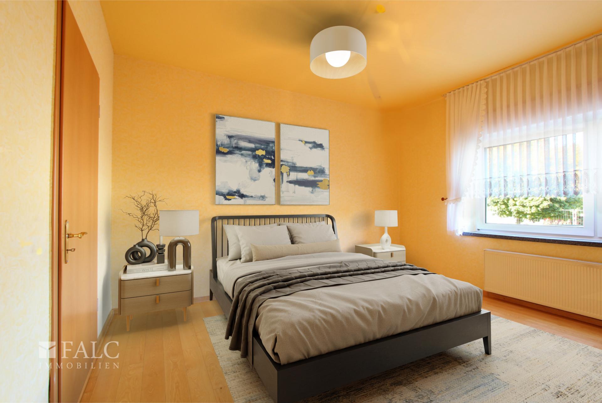 Schlafzimmer - virtuell möbliert